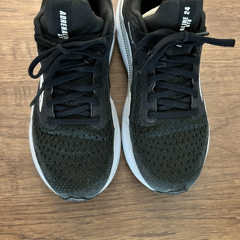 Brooks Adrenaline GTS 24 Women's Size 9 B Black White Running Shoes 1204261B087 - Picture 2 of 9
